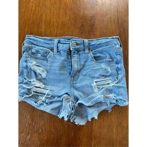 American Eagle high rise distressed Jean shorts 4